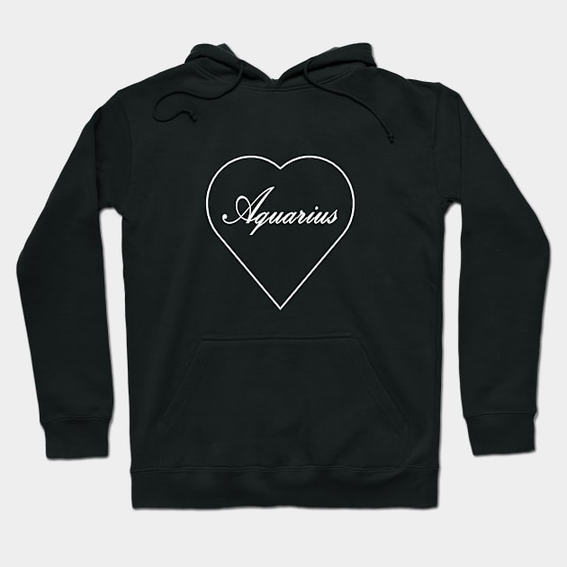 Aquarius Zodiac Heart Hoodie by Steph Elle